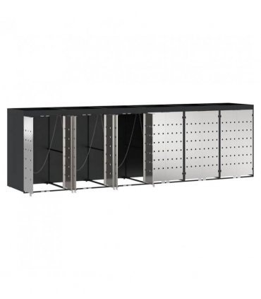 vidaXL Wheelie Bin Storage for 6 Bins Anthracite 408 x 77.5 x 121.5 cm