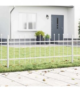 vidaXL Garden Fence 4 pcs White 6.8 x 0.6 m Powder-coated Steel