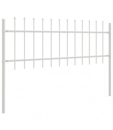 vidaXL Garden Fence 4 pcs White 6.8 x 0.6 m Powder-coated Steel