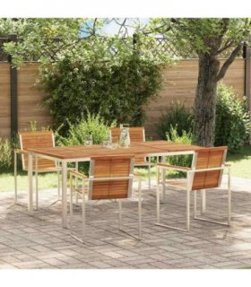 vidaXL Garden Dining Set 5 pcs Brown Solid Acacia Wood