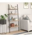 vidaXL 4-Tier Leaning Shelf Light Brown and Black 64x34x150.5 cm