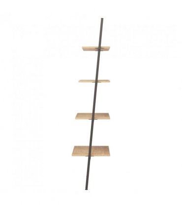 vidaXL 4-Tier Leaning Shelf Light Brown and Black 64x34x150.5 cm