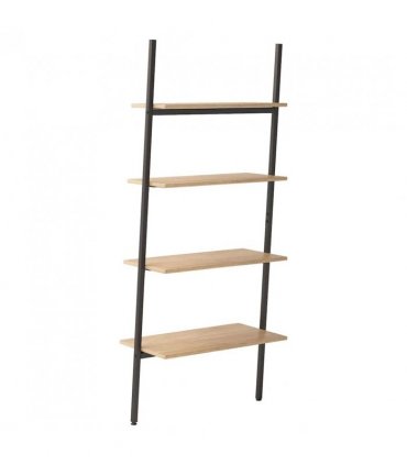 vidaXL 4-Tier Leaning Shelf Light Brown and Black 64x34x150.5 cm