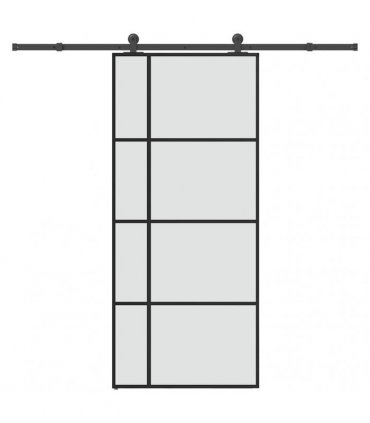 vidaXL Sliding Door with Hardware Set 90x205 cm ESG Glass&Aluminium