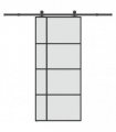 vidaXL Sliding Door with Hardware Set 90x205 cm ESG Glass&Aluminium