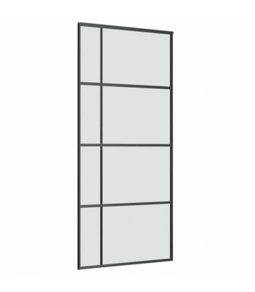 vidaXL Sliding Door with Hardware Set 90x205 cm ESG Glass&Aluminium