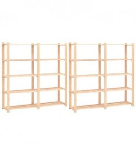 vidaXL 5-Tier Storage Racks 2 pcs 170x38x170 cm Solid Pinewood 500 kg