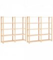 vidaXL 5-Tier Storage Racks 2 pcs 170x38x170 cm Solid Pinewood 500 kg