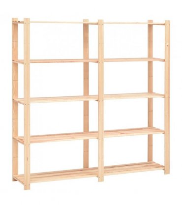 vidaXL 5-Tier Storage Racks 2 pcs 170x38x170 cm Solid Pinewood 500 kg