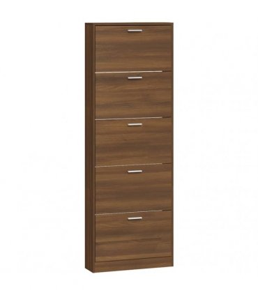 vidaXL Shoe Cabinet Brown Oak 59x17x169 cm Engineered Wood