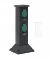vidaXL Outdoor Socket Column 4-Way Black and Green 16x16x39.5 cm