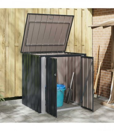 vidaXL Garden Storage Box Black 101.5 x 82 x 100 cm Steel