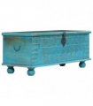 vidaXL Storage Chest | Blue | Solid Mango Wood | 100 cm x 40 cm x 41 cm