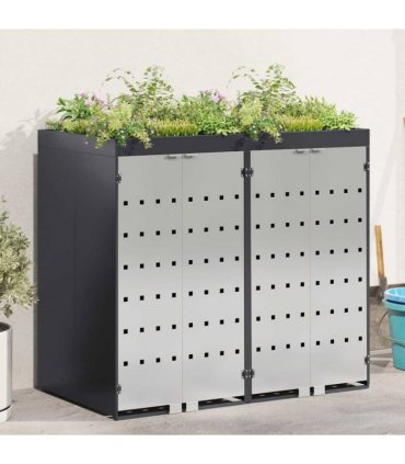 vidaXL Wheelie Bin Storage for 2 Bins Anthracite 136 x 77.5 x 121.5 cm