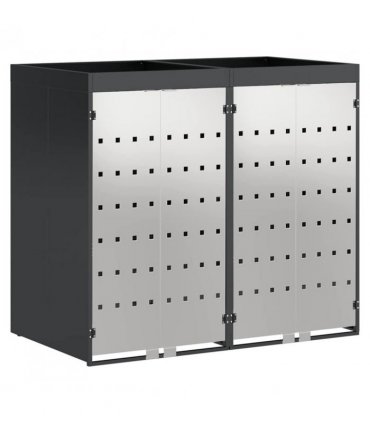 vidaXL Wheelie Bin Storage for 2 Bins Anthracite 136 x 77.5 x 121.5 cm