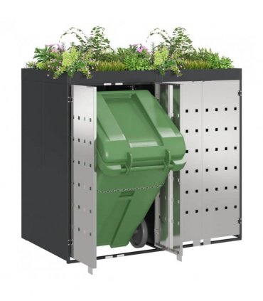 vidaXL Wheelie Bin Storage for 2 Bins Anthracite 136 x 77.5 x 121.5 cm