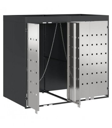 vidaXL Wheelie Bin Storage for 2 Bins Anthracite 136 x 77.5 x 121.5 cm