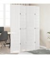 vidaXL Room Divider 4 Panels White Solid Wood Paulownia