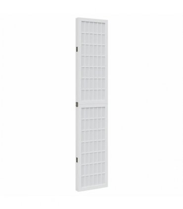 vidaXL Room Divider 4 Panels White Solid Wood Paulownia