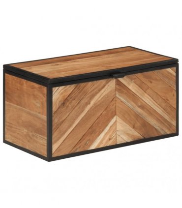 vidaXL Storage Box 60x30x30 cm Solid Wood Acacia and Iron