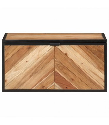 vidaXL Storage Box 60x30x30 cm Solid Wood Acacia and Iron
