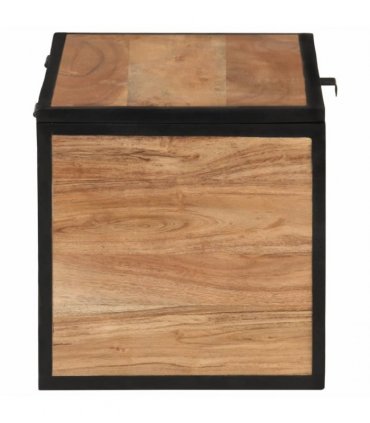 vidaXL Storage Box 60x30x30 cm Solid Wood Acacia and Iron