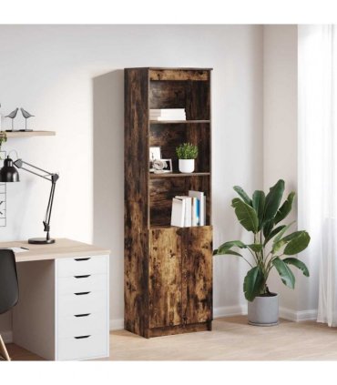 vidaXL Highboard Smoked Oak 50x35x180 cm Engineered Wood