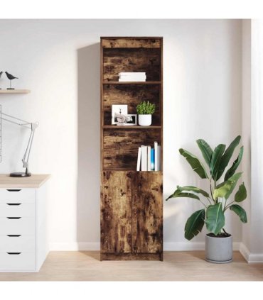 vidaXL Highboard Smoked Oak 50x35x180 cm Engineered Wood