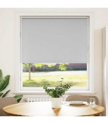 vidaXL Roller Blind Blackout Light Grey 105x130 cm Fabric Width 100.7 cm Polyester