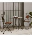vidaXL Mosaic Bistro Set Terracotta Iron and Ceramic