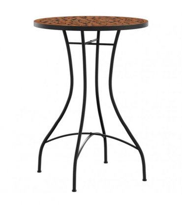 vidaXL Mosaic Bistro Set Terracotta Iron and Ceramic
