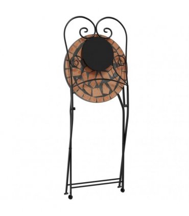 vidaXL Mosaic Bistro Set Terracotta Iron and Ceramic