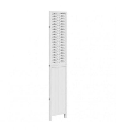 vidaXL Room Divider 3 Panels White Solid Wood Paulownia