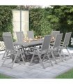 vidaXL Garden Dining Set | Grey | Solid acacia wood | Standard |  Extendable