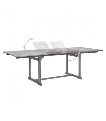 vidaXL Garden Dining Set | Grey | Solid acacia wood | Standard |  Extendable