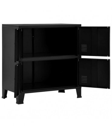vidaXL Industrial Storage Chest Black 75x40x80 cm Steel