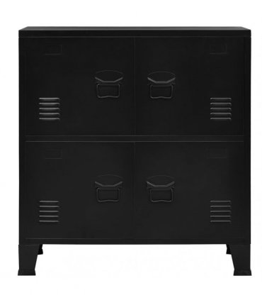 vidaXL Industrial Storage Chest Black 75x40x80 cm Steel