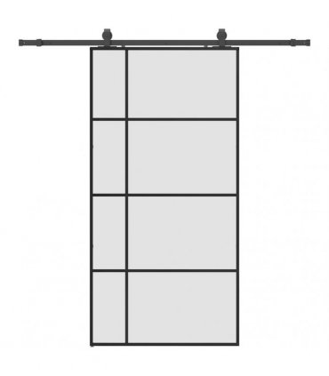 vidaXL Sliding Door with Hardware Set Black 102.5x205 cm ESG Glass