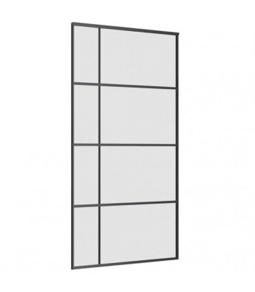 vidaXL Sliding Door with Hardware Set Black 102.5x205 cm ESG Glass