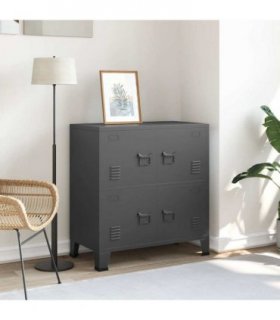 vidaXL Storage Chest | Anthracite | Steel, plastic | Medium | Storage