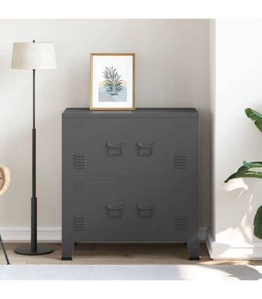 vidaXL Storage Chest | Anthracite | Steel, plastic | Medium | Storage