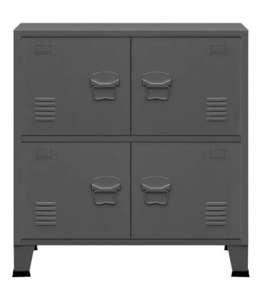 vidaXL Storage Chest | Anthracite | Steel, plastic | Medium | Storage