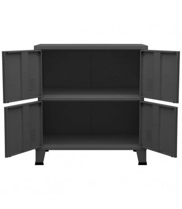 vidaXL Storage Chest | Anthracite | Steel, plastic | Medium | Storage