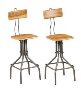 vidaXL Bar Chairs 2 pcs Solid Reclaimed Teak Wood