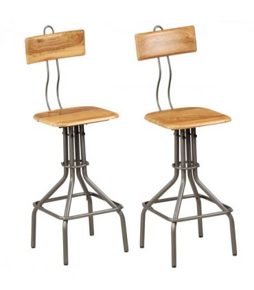vidaXL Bar Chairs 2 pcs Solid Reclaimed Teak Wood