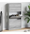 vidaXL Shoe Cabinet Grey Sonoma 59x17x108 cm Engineered Wood