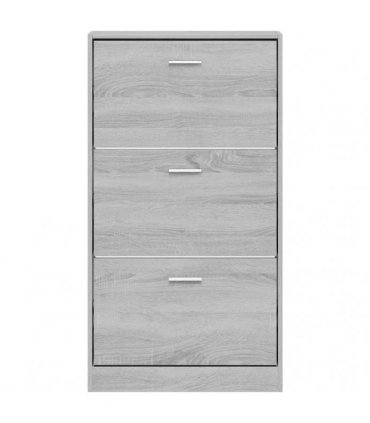 vidaXL Shoe Cabinet Grey Sonoma 59x17x108 cm Engineered Wood
