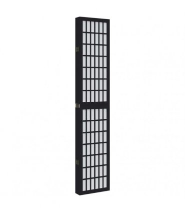vidaXL Room Divider 6 Panels Black Solid Wood Paulownia
