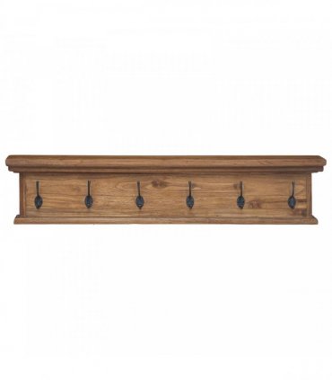 vidaXL Wall Mounted Coat Rack Natural 100 x 10 x 20 cm Solid Teak Wood