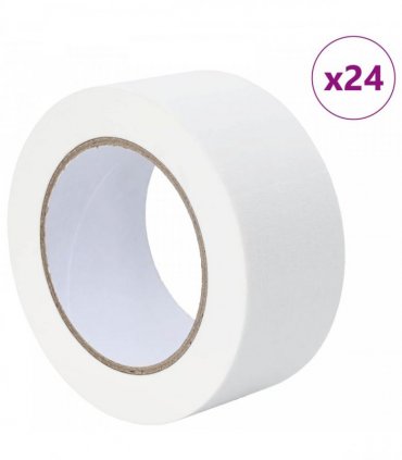 vidaXL Painter Masking Tapes 24 pcs White 50mm x 50m Paper